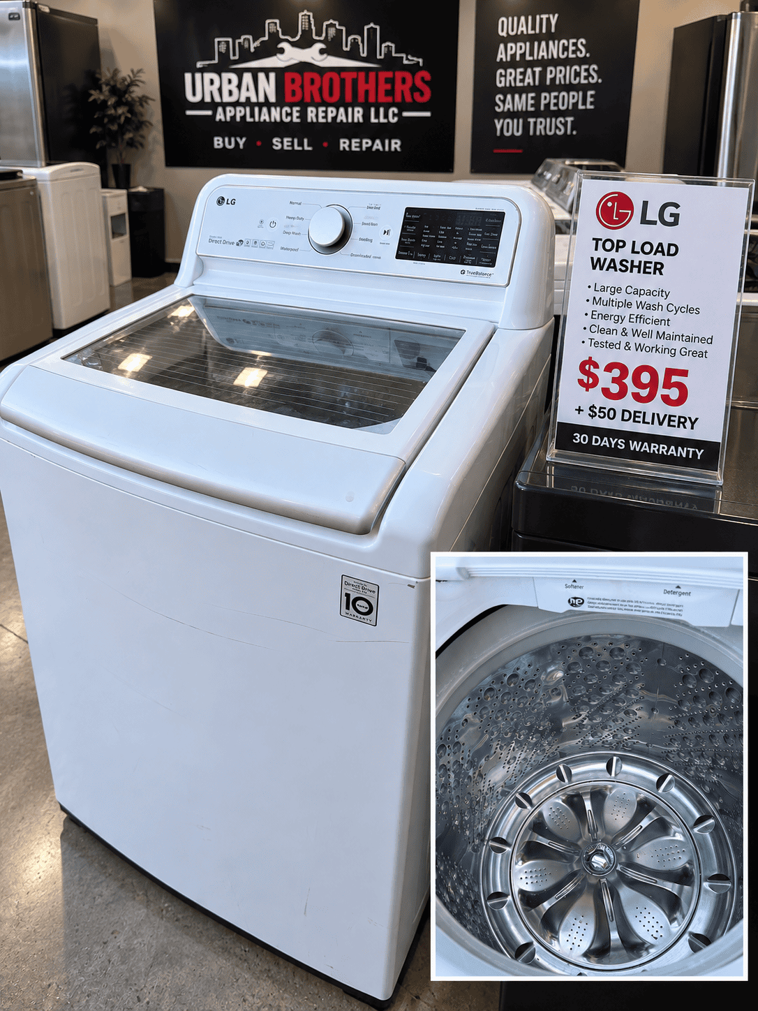 Pre-owned LG top-load washer for sale in Mesquite TX